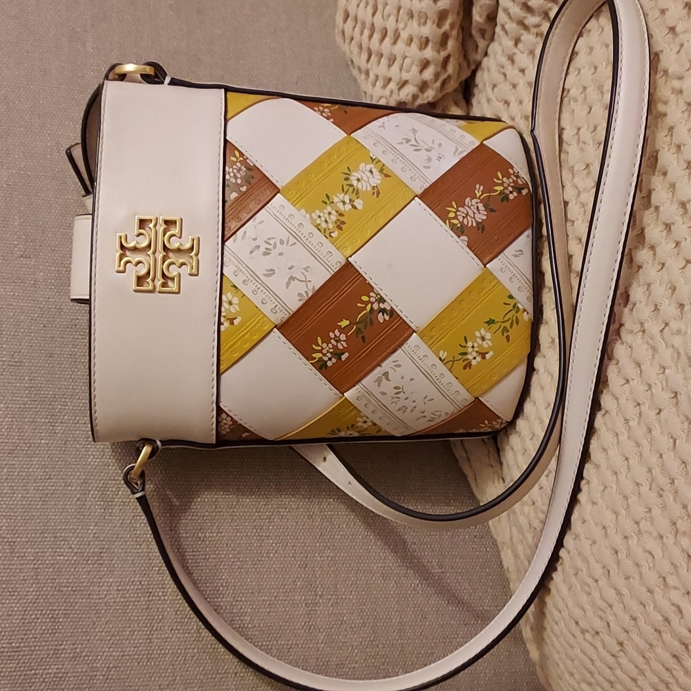 Tory Burch woven leather crossbody purse